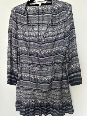 Veronica Beard Navy & White Printed Dress